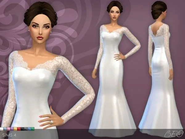 Maxis Match WEDDING DRESS 25 V3 by beocreations - The Sims 4 Custom Content