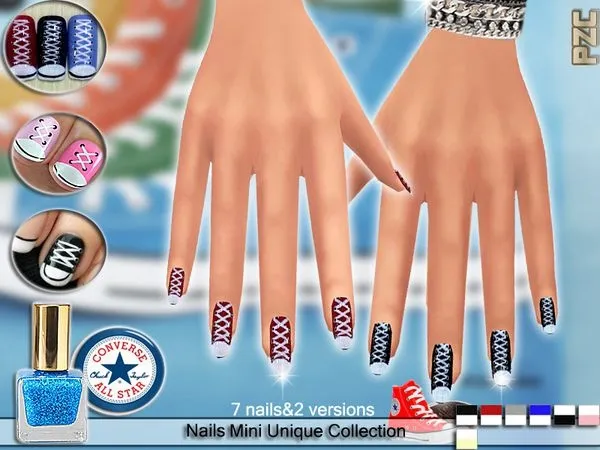 Mix PZC Converse Sport Nails Unique - The Sims 4 Custom Content