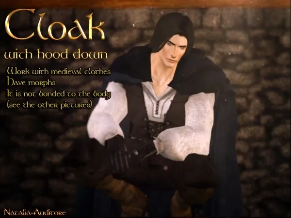 Cloak with hood down ACC - The Sims 3 Custom Content