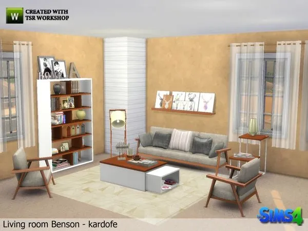 Maxis Match kardofe Living room Benson - The Sims 4 Custom Content