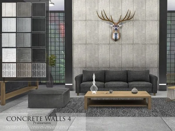 Mix Concrete Walls 4 - The Sims 4 Custom Content