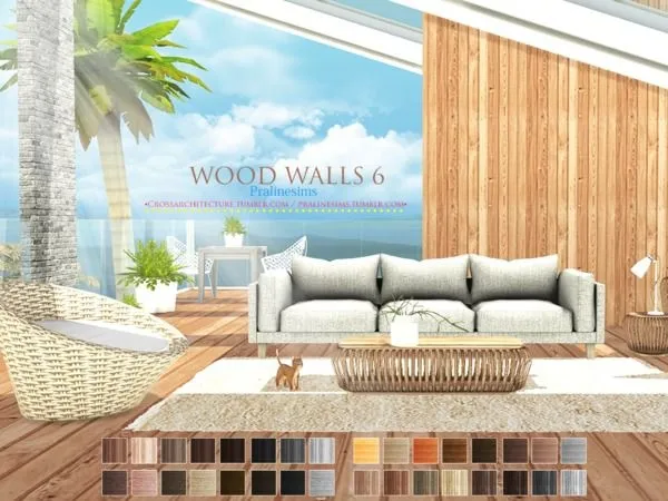 Mix Wood Walls 6 - The Sims 4 Custom Content