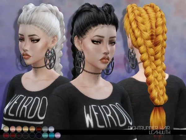 Alpha LeahLillith Nightrunner Hair - The Sims 4 Custom Content