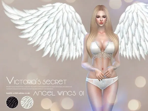 Alpha S Club LL Angel wings 01 - The Sims 4 Custom Content