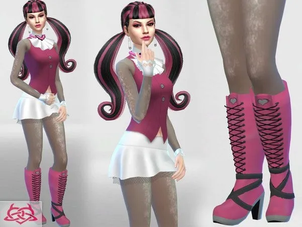 Draculaura set clothes boots - The Sims 4 Custom Content