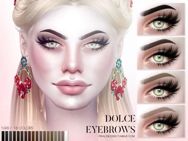 Alpha Dolce Eyebrows N98 - The Sims 4 Custom Content