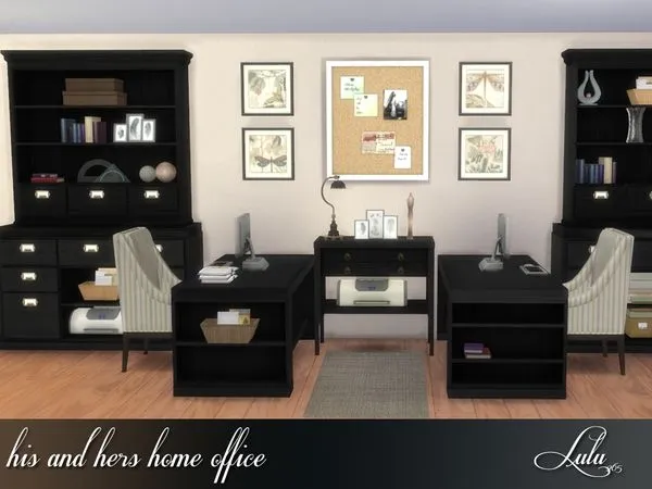 His and Hers Home Office - The Sims 4 Custom Content