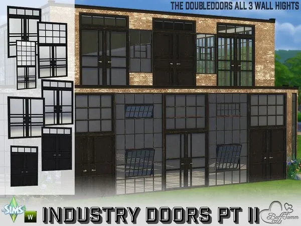 Industry Build Doubledoors - The Sims 4 Custom Content