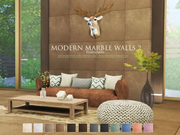 Modern Marble Walls 2 - The Sims 4 Custom Content