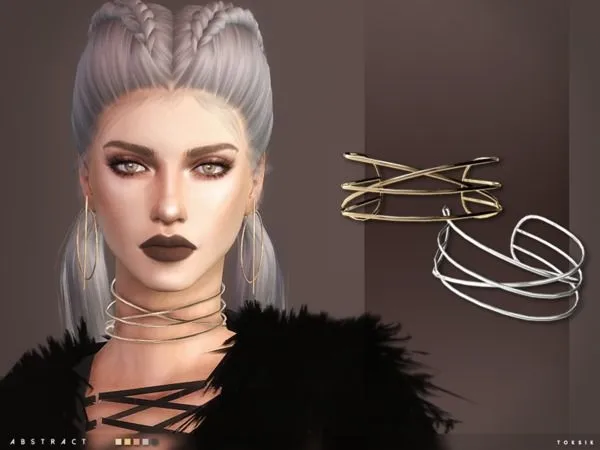 toksik Abstract Choker by thesimsresource - The Sims 4 Custom Content