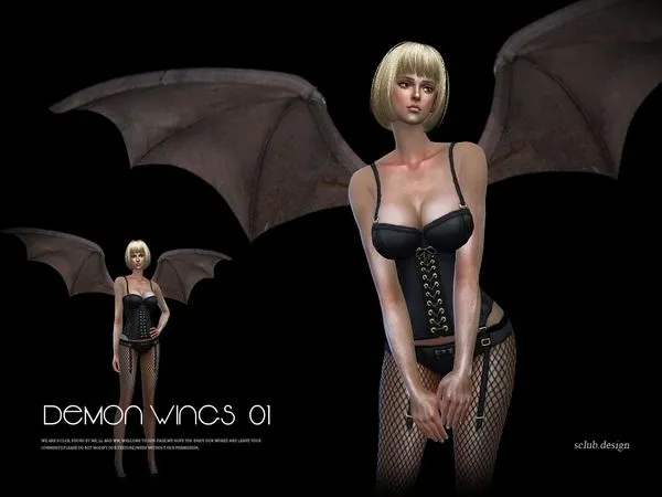 S Club LL devil wings 01 - The Sims 4 Custom Content