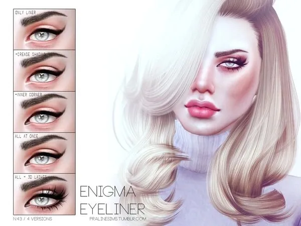 Alpha Enigma Eyeliner N43 - The Sims 4 Custom Content