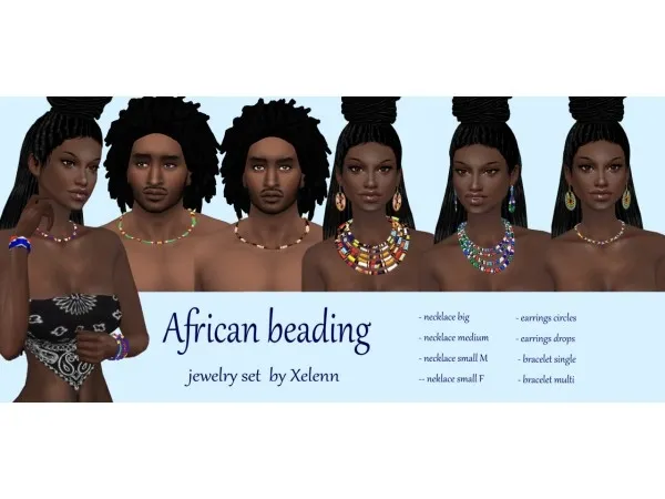 African Beading Jewelry Set - The Sims 4 Custom Content