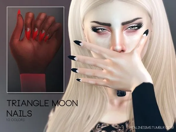 Triangle Moon Nails N17 by thesimsresource - The Sims 4 Custom Content