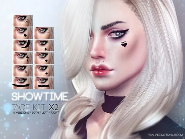 Showtime Face Kit X2 - The Sims 4 Custom Content