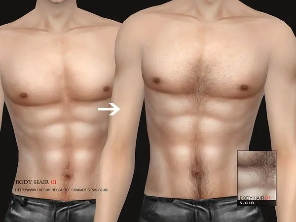 S Club WM Body hair 01 - The Sims 4 Custom Content