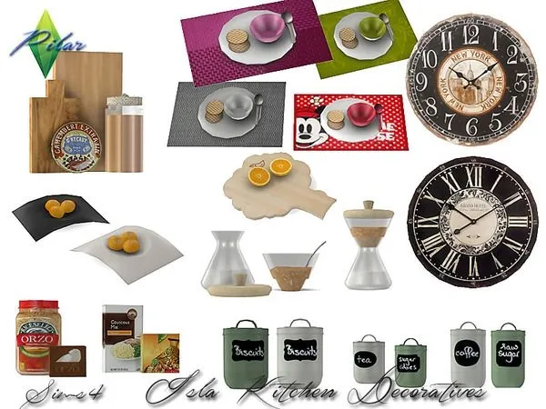 Isla Kitchen Decoratives - The Sims 4 Custom Content