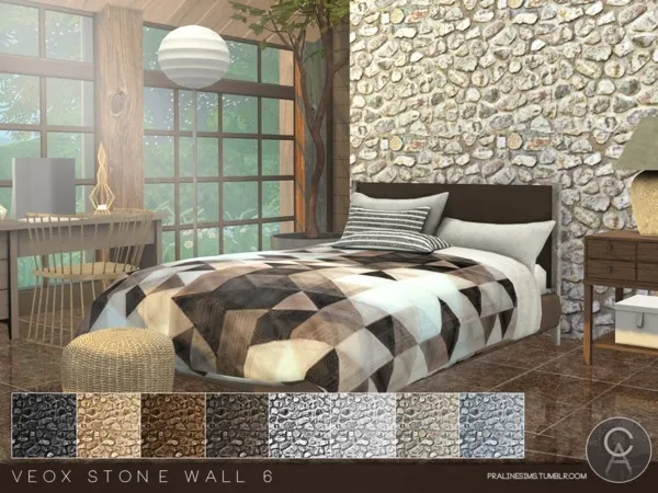 Alpha VEOX Stone Wall 6 - The Sims 4 Custom Content