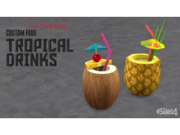 Alpha Tropical Drinks - The Sims 4 Custom Content