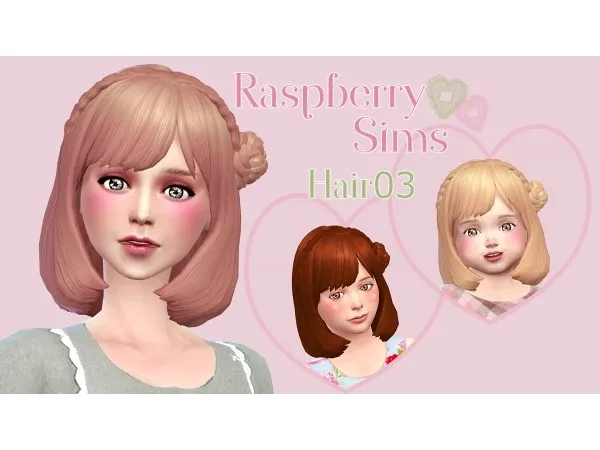 Alpha RaspberrySims Hair 03 - The Sims 4 Custom Content