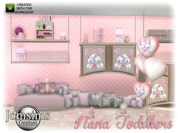 Alpha Nana toddlers deco set - The Sims 4 Custom Content