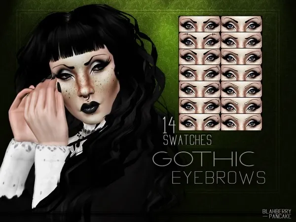 Alpha Gothic Eyebrows - The Sims 4 Custom Content