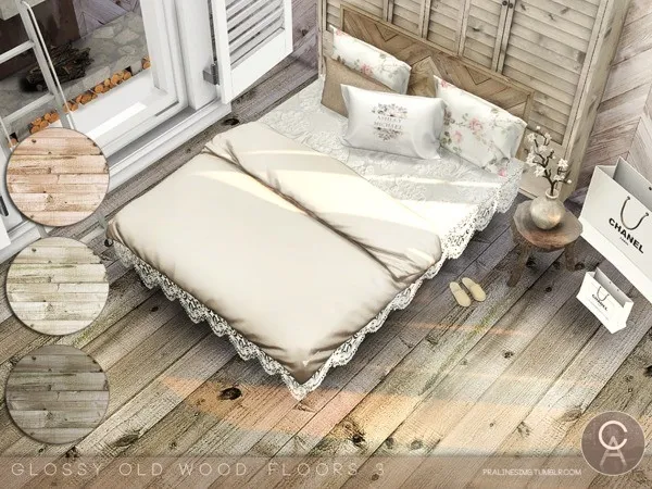 Alpha Glossy Old Wood Floors 3 - The Sims 4 Custom Content
