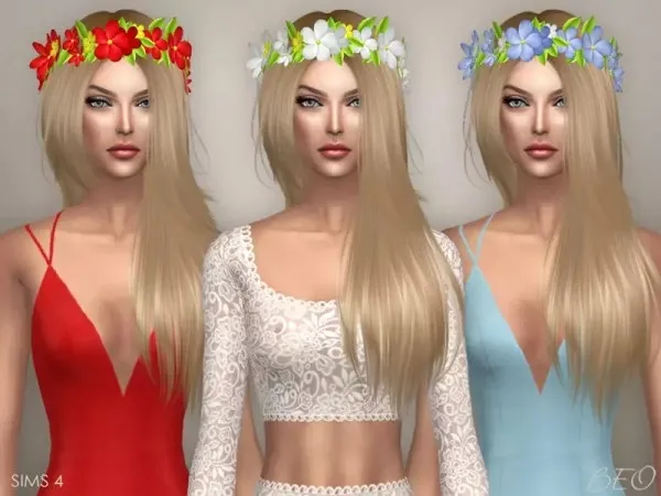 Alpha CIRCLET OF FLOWERS - The Sims 4 Custom Content