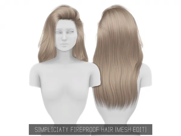 Alpha Fireproof Hair - The Sims 4 Custom Content