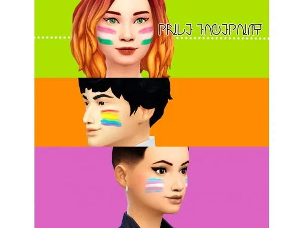 Maxis Match Pride Flag Face Paint - The Sims 4 Custom Content