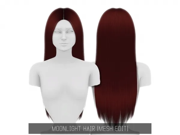 Alpha Moonlight Hair - The Sims 4 Custom Content