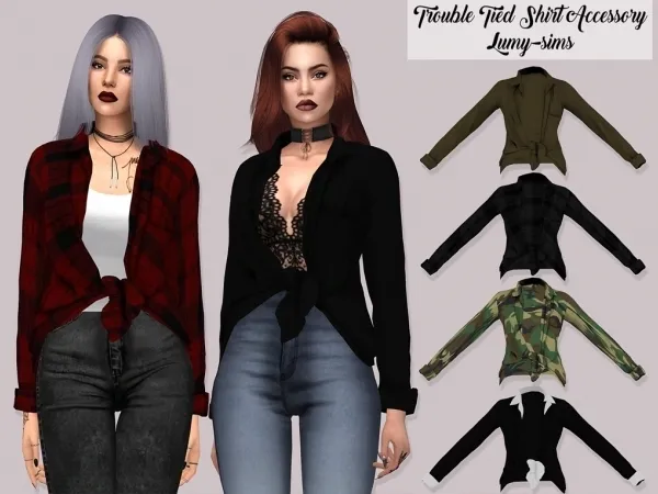 Trouble Tied Shirt Accessory - The Sims 4 Custom Content