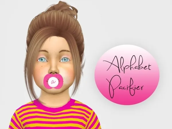 Alpha Aplphabet Pacifier - The Sims 4 Custom Content