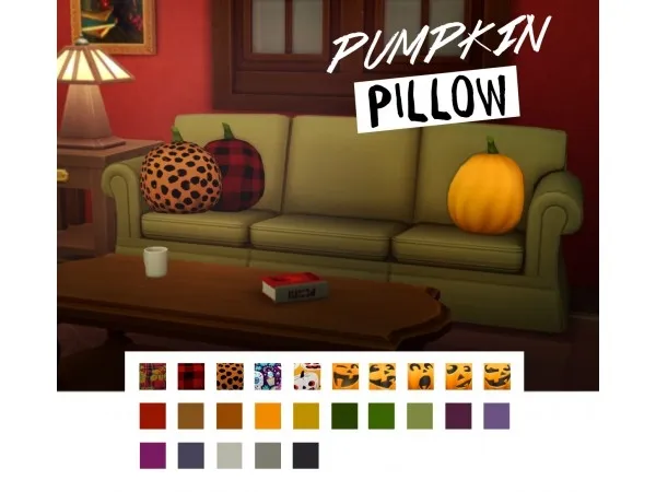 Maxis Match Pumpkin Pillow - The Sims 4 Custom Content