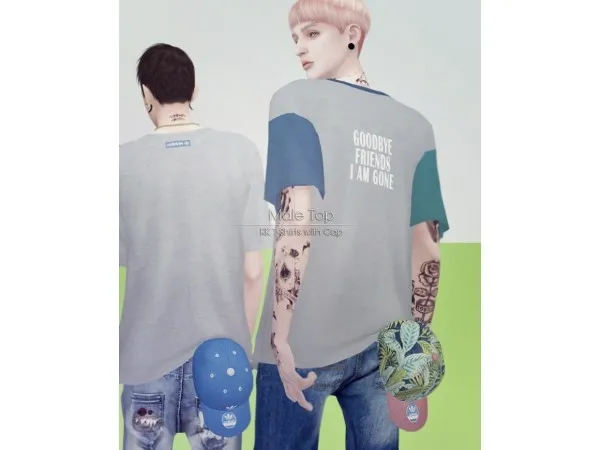 Alpha KK T Shirts with Cap - The Sims 4 Custom Content