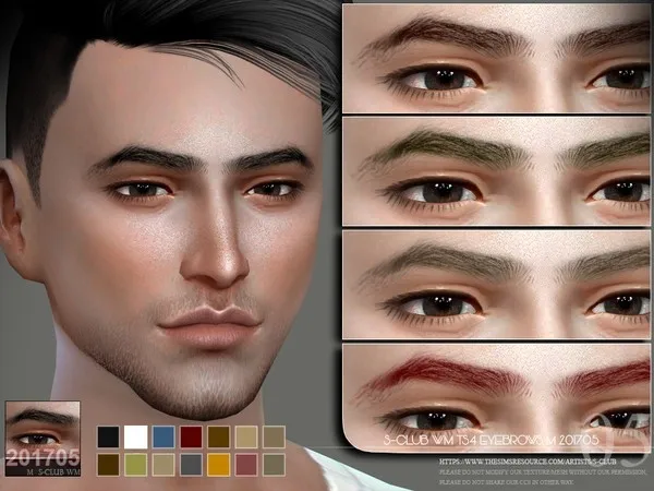 Alpha S Club WM Eyebrows M 201705 - The Sims 4 Custom Content