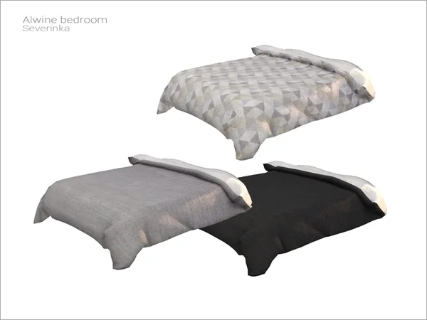Mix [Alwine bedroom] bed blanket - The Sims 4 Custom Content