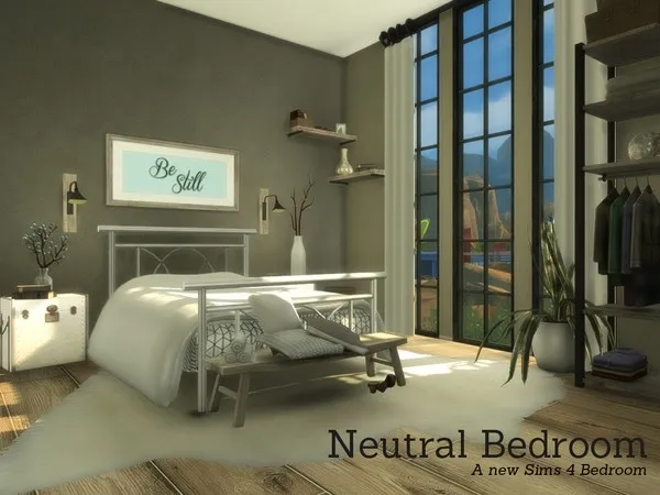 Alpha Neutral Bedroom - The Sims 4 Custom Content