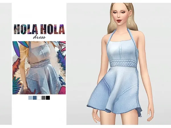 Alpha Hola Hola Dress - The Sims 4 Custom Content