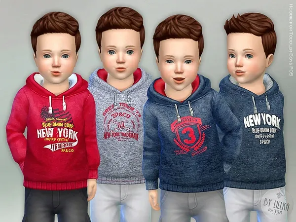 Mix Hoodie for Toddler Boys P05 - The Sims 4 Custom Content