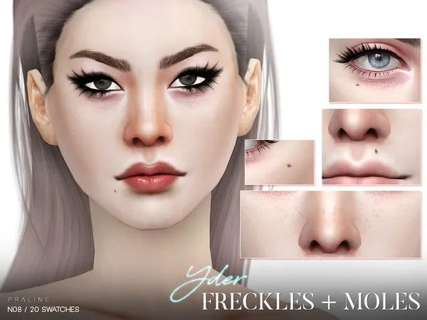 Alpha Yder Freckles Moles N08 - The Sims 4 Custom Content