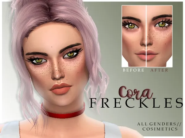 Alpha Cora Freckles - The Sims 4 Custom Content