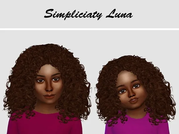 Alpha Luna Hair for Kids and Toddlers - The Sims 4 Custom Content
