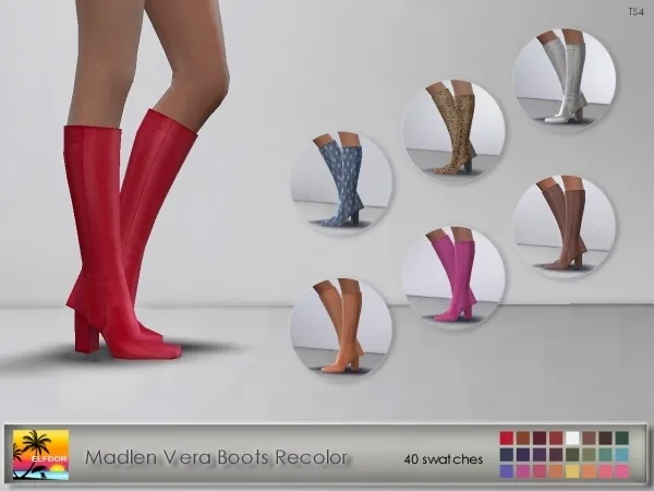 Alpha Madlen Vera Boots Recolor - The Sims 4 Custom Content