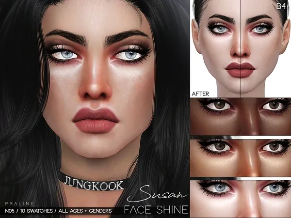Alpha Susan Face Shine N05 - The Sims 4 Custom Content
