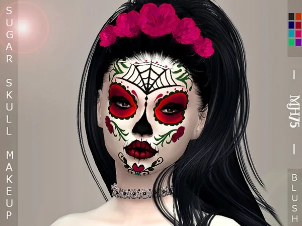 Alpha S4 Sugar Skull Makeup - The Sims 4 Custom Content