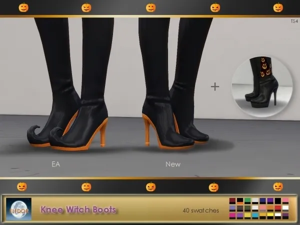 Maxis Match Knee Witch Boots - The Sims 4 Custom Content