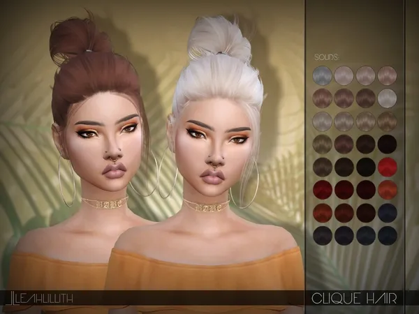 Alpha LeahLillith Clique Hair - The Sims 4 Custom Content