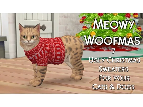Alpha Sweaters for Pets - The Sims 4 Custom Content