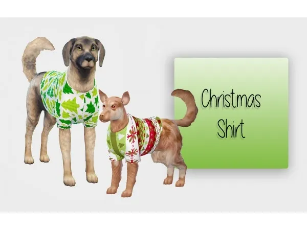 Alpha Christmas Shirt For Your Dogs - The Sims 4 Custom Content